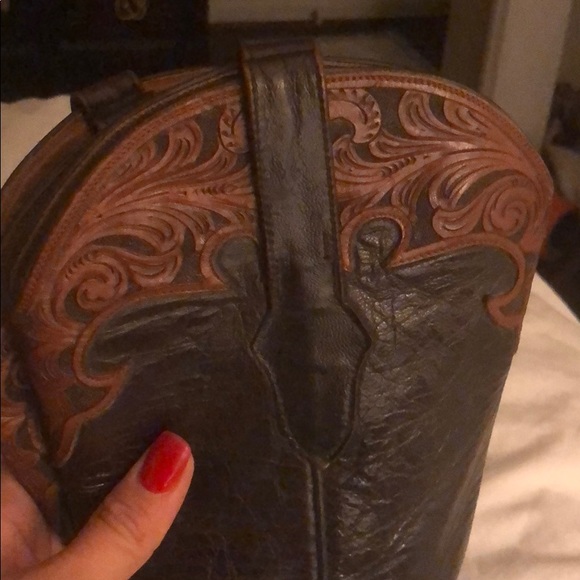 Black Jack hand tooled cowboy boots - Picture 3 of 4